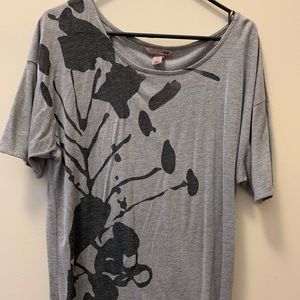 Grey Blouse with See-through Design